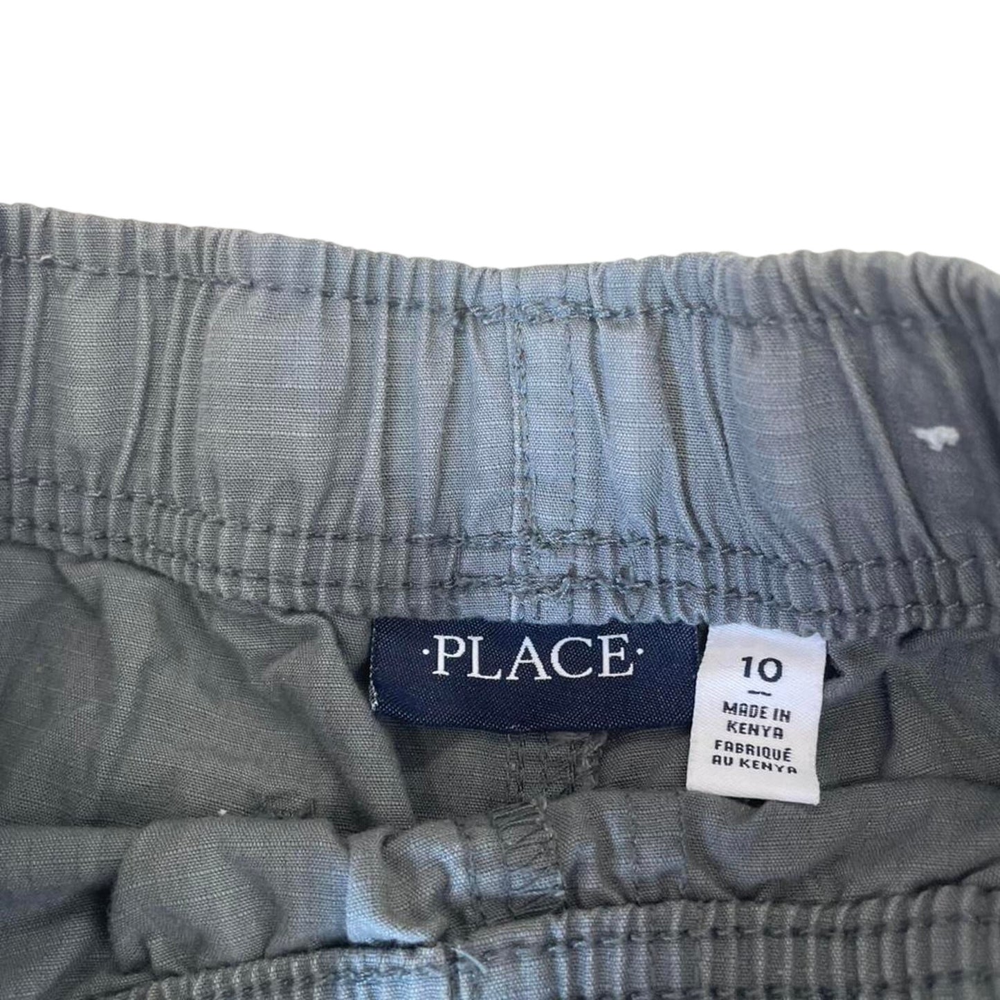 Grey cargo shorts with adjustable