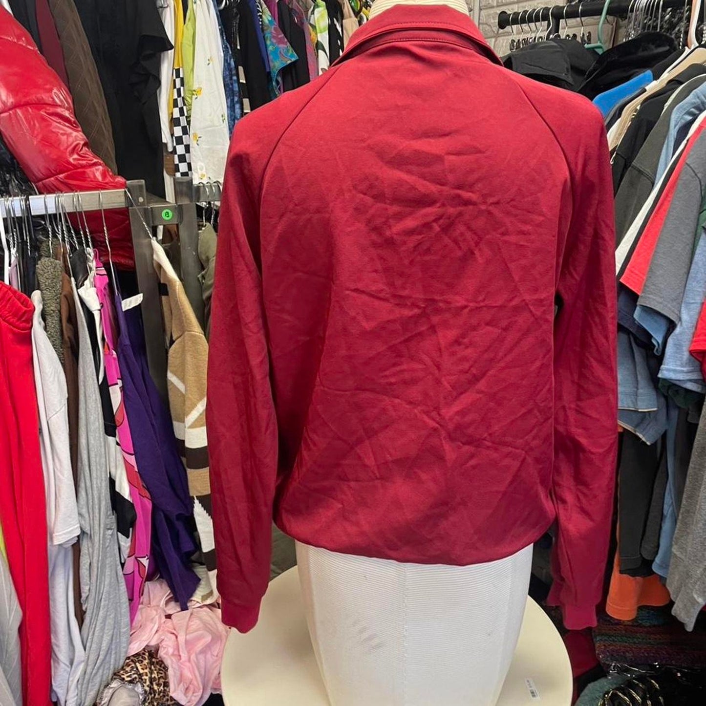 Red quarter zip windbreaker jacket