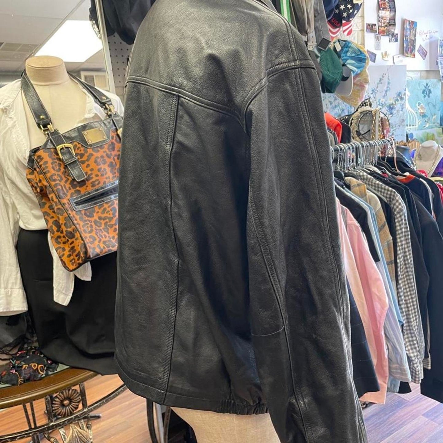 Black leather jacket