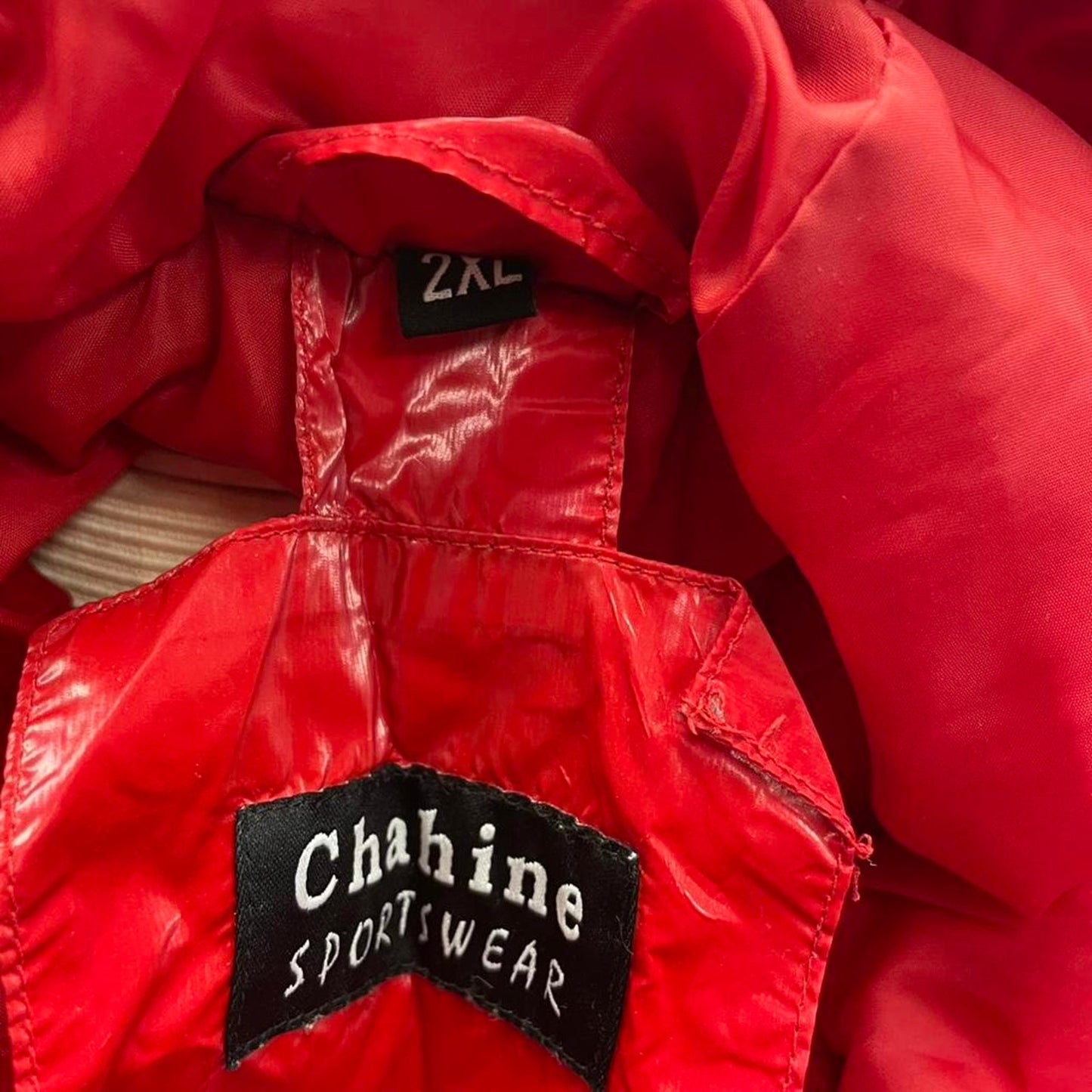 Chahine sportswear red puffer jacket