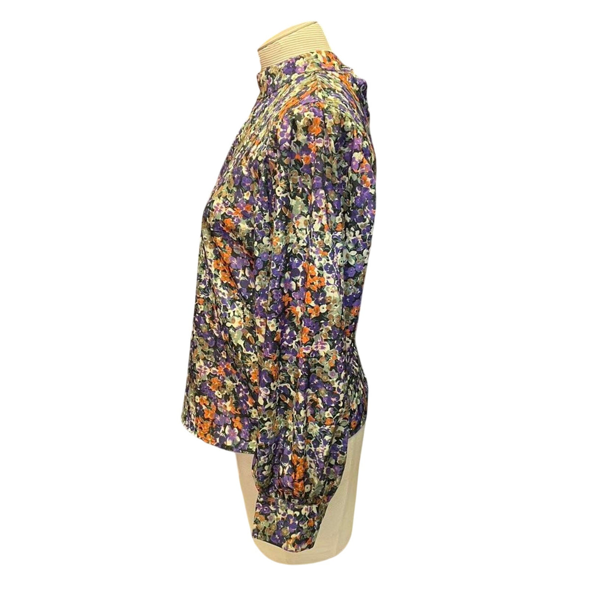 Purple floral button up blouse