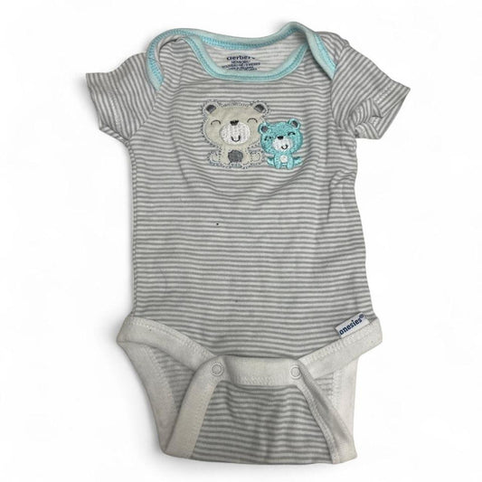 Grey blue striped baby