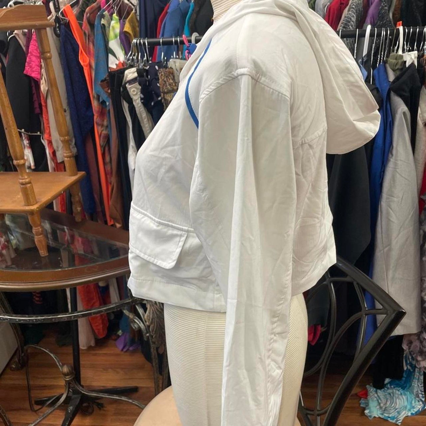 Forever 21 white windbreaker jacket