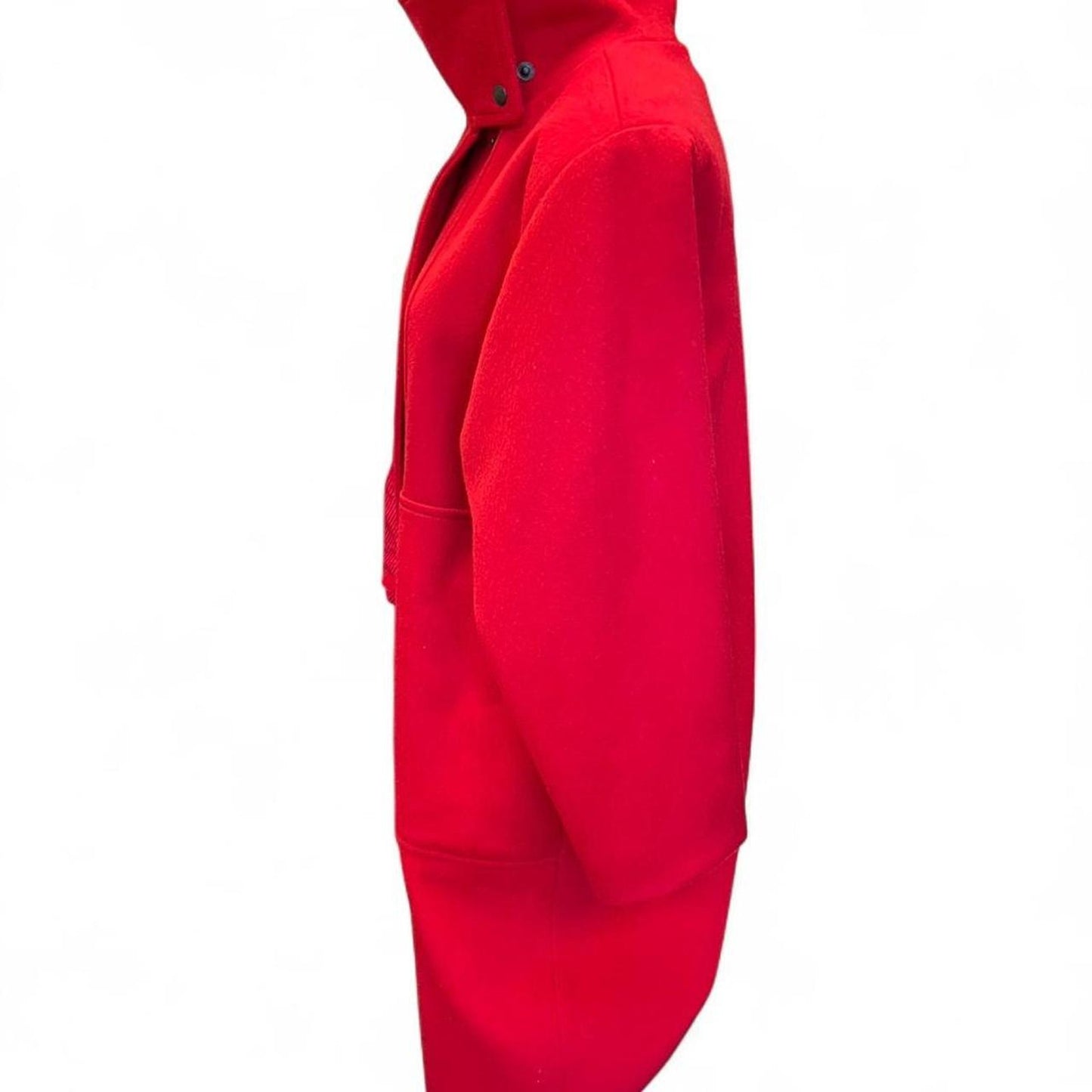 Red wool coat with hood