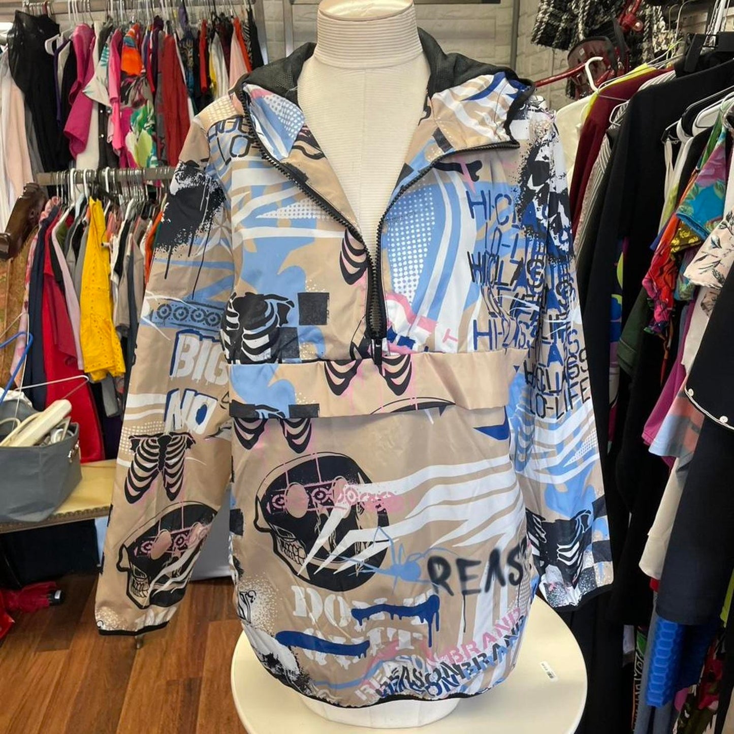 Reason multi coloured windbreaker jacket