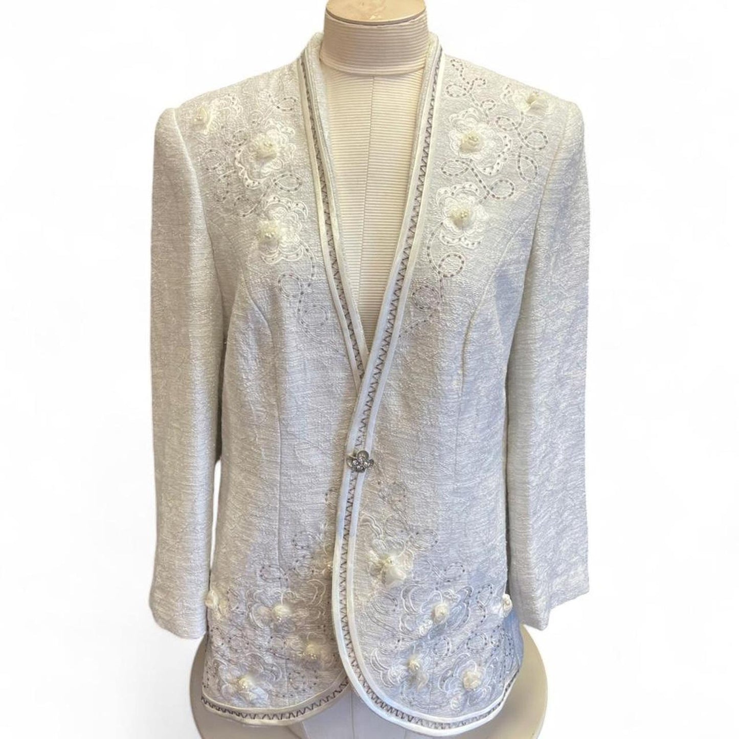 Psalms civ white silk jacket