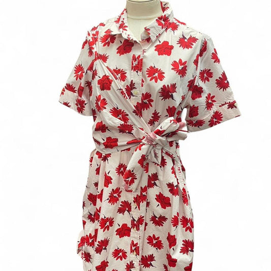 Free assembly red floral button