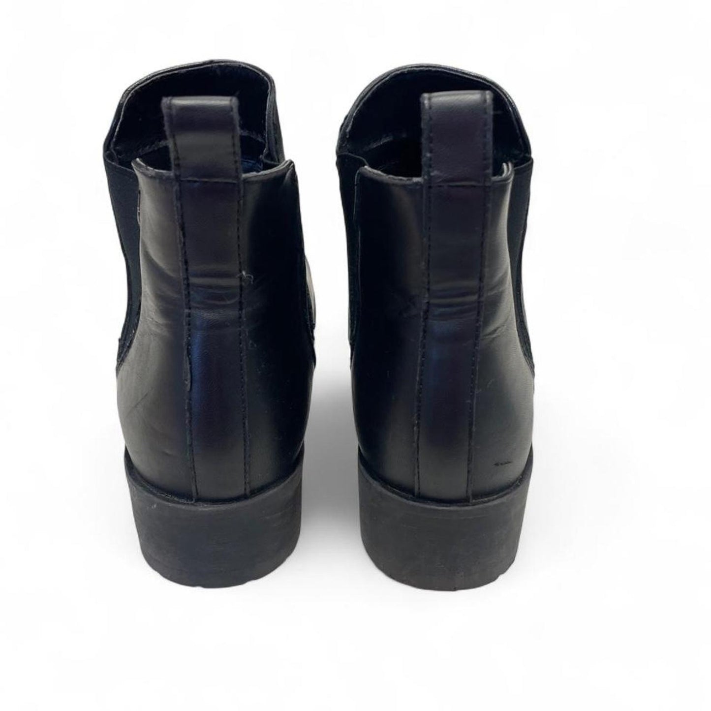 Black leather chelsea boots