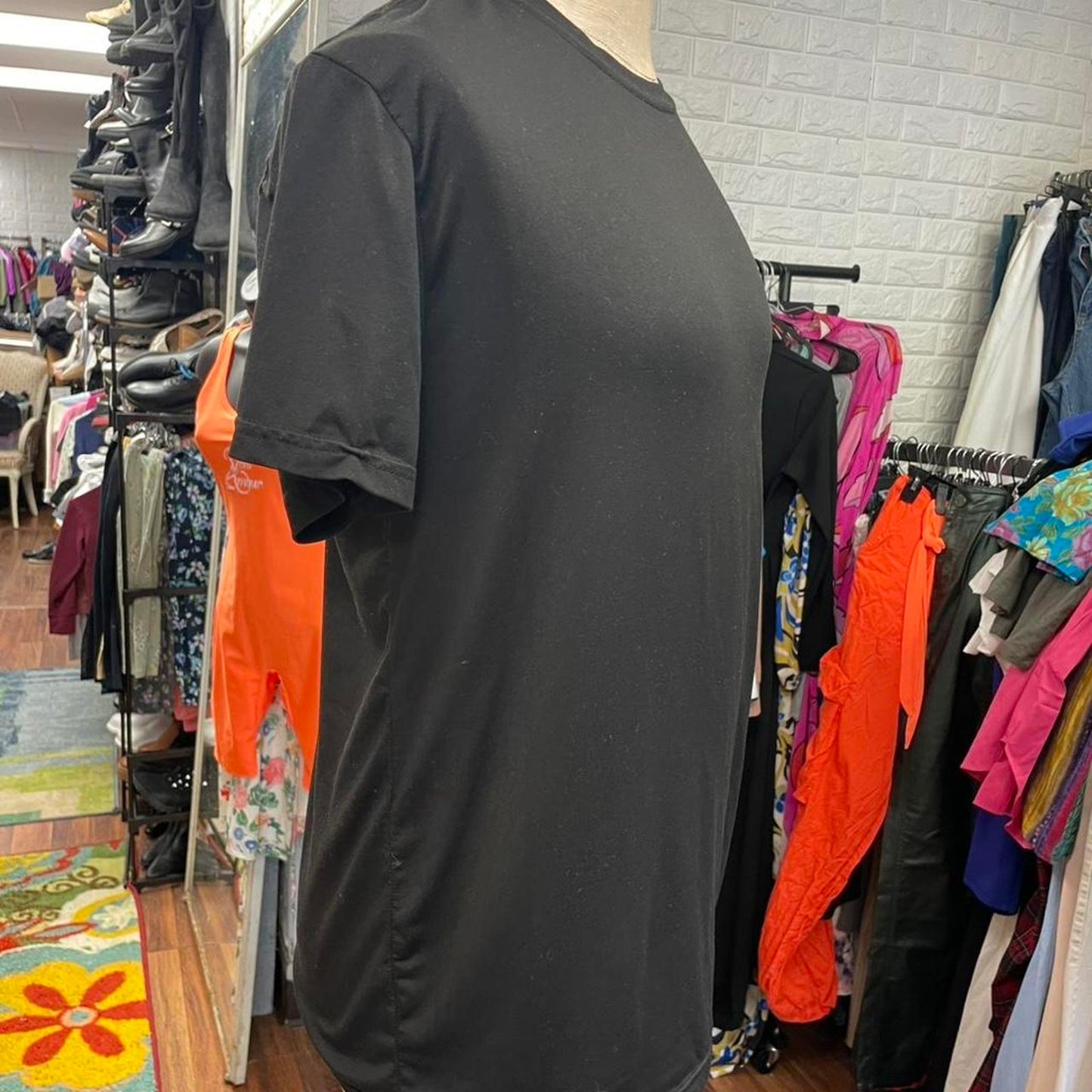 Black oversized cotton t shirt with