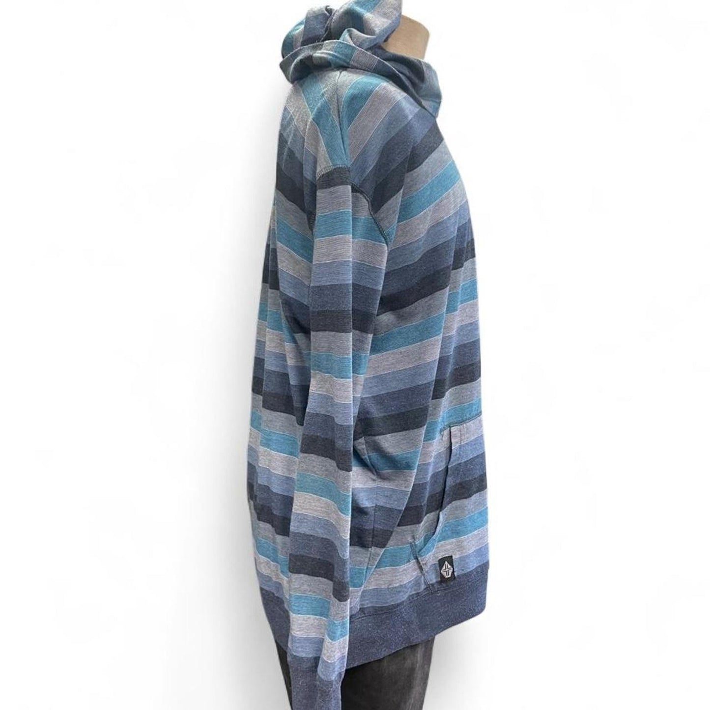 Swiss cross blue striped hoodie