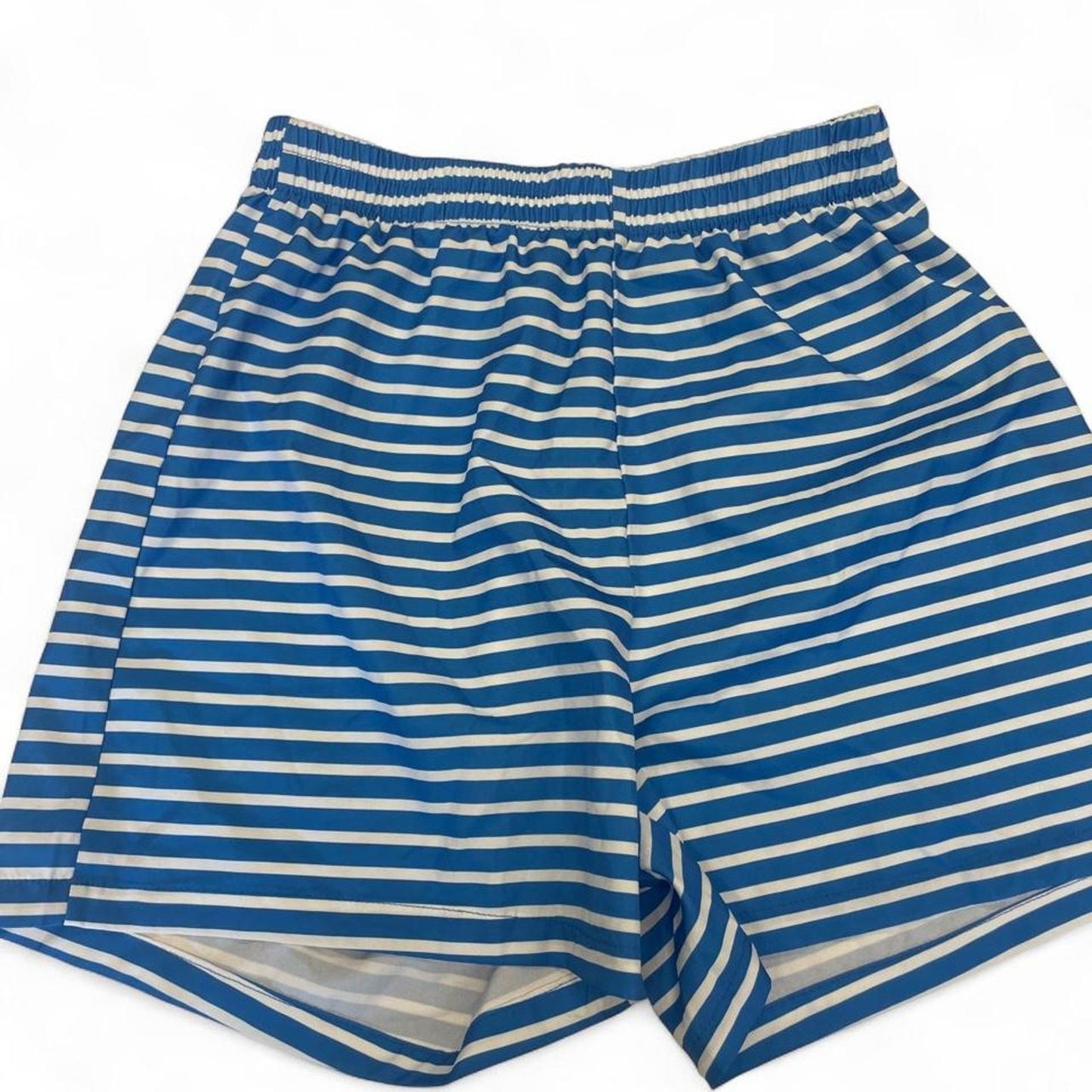 Blue and white striped swim