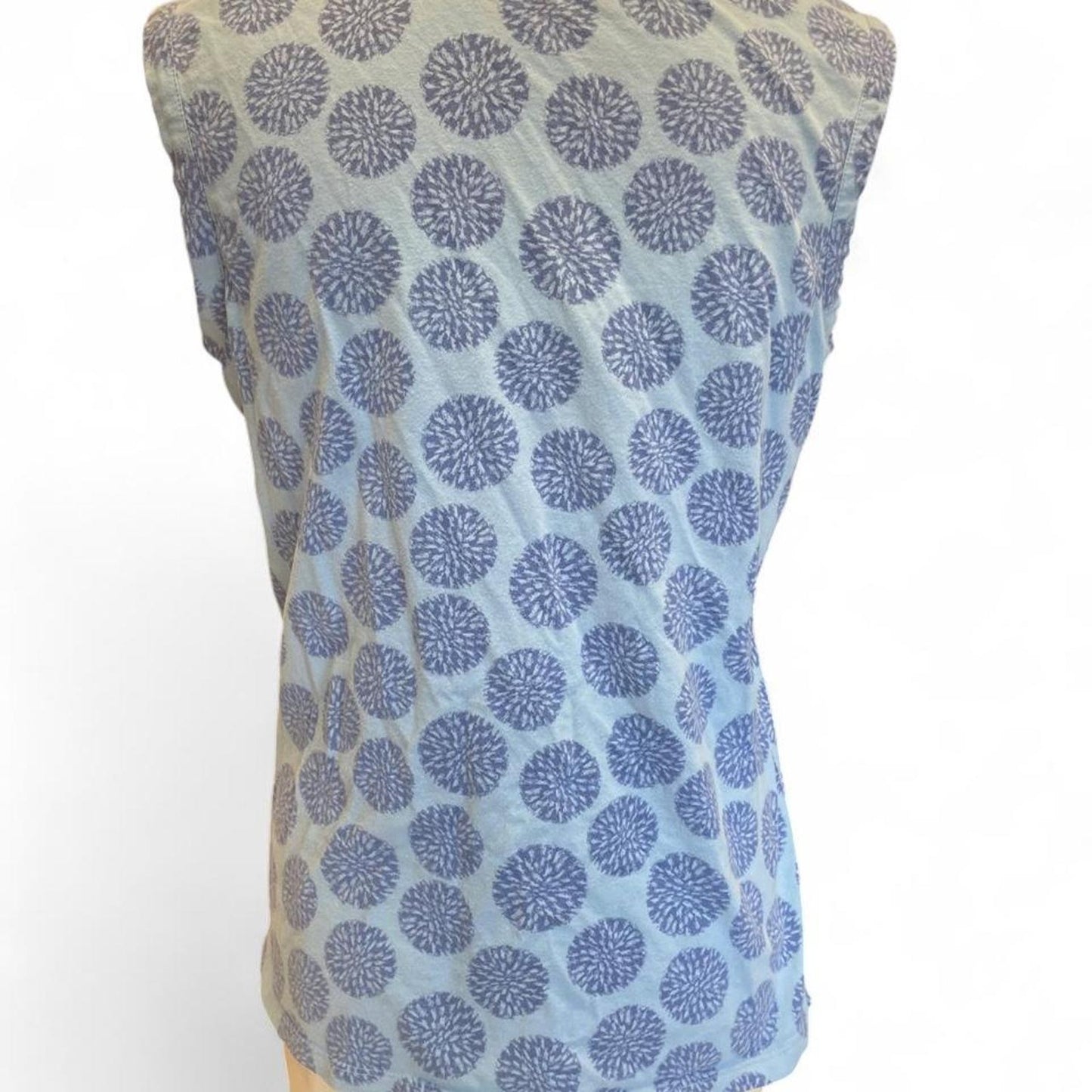 Blue and white polka dot