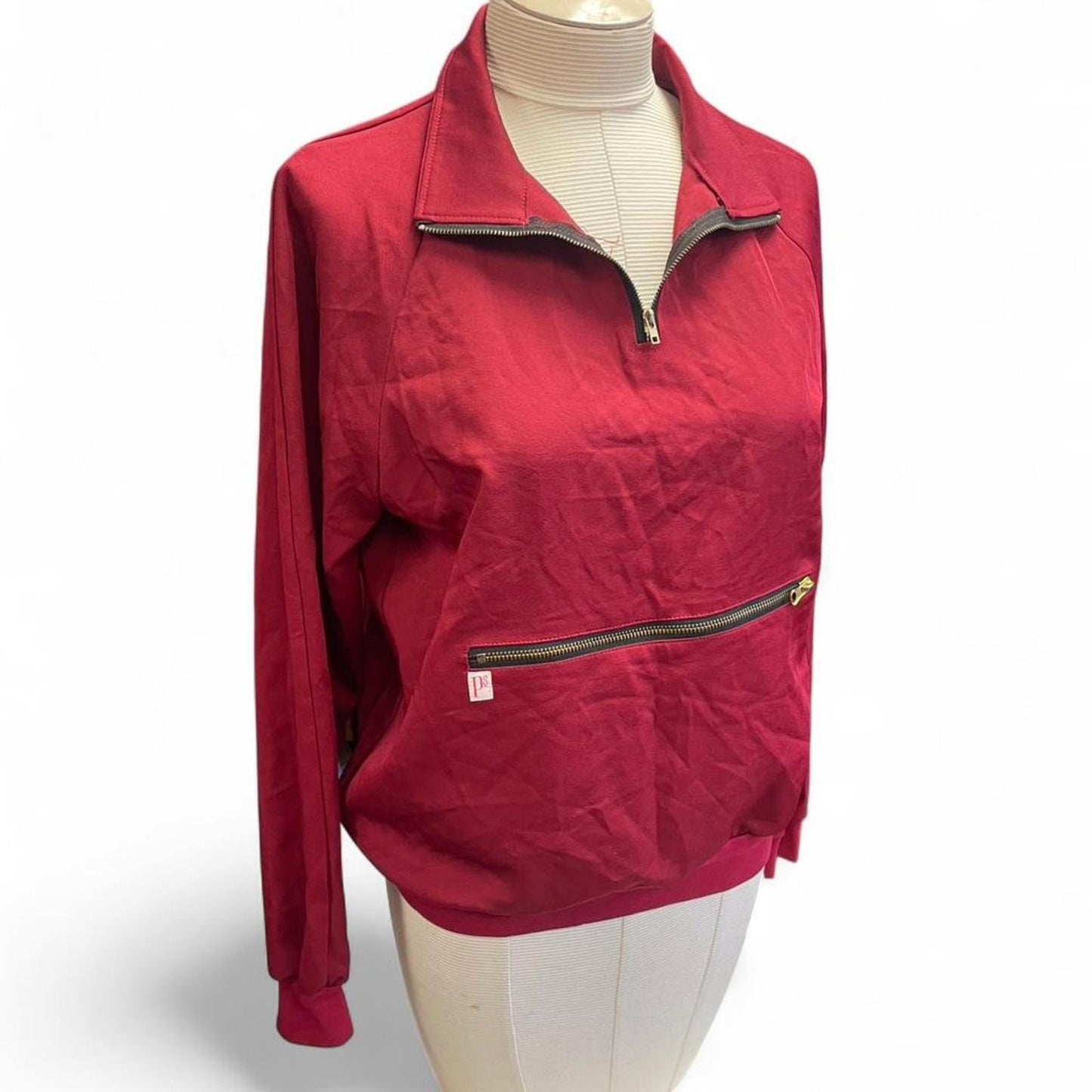 Red quarter zip windbreaker jacket