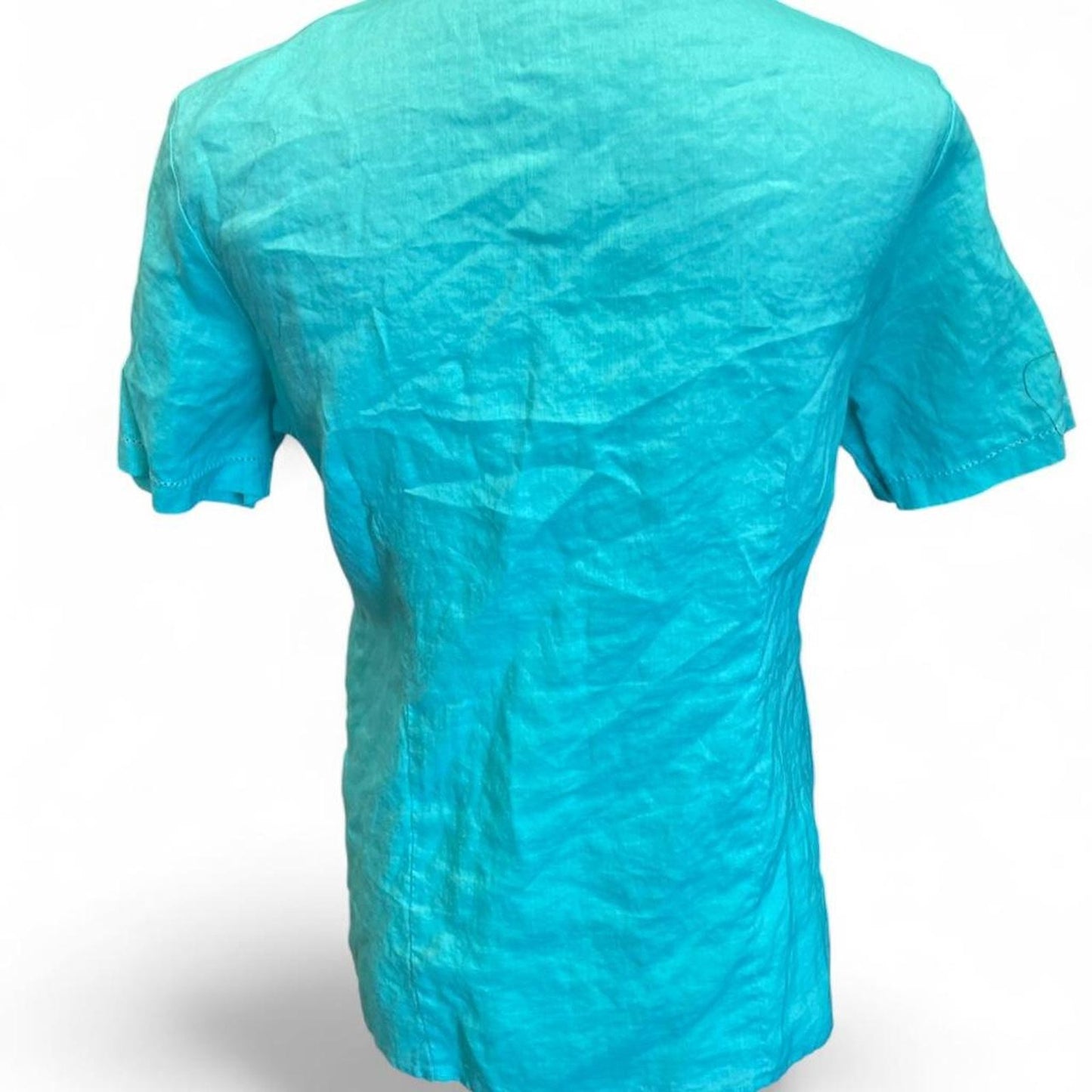 Icicle blue linen button up