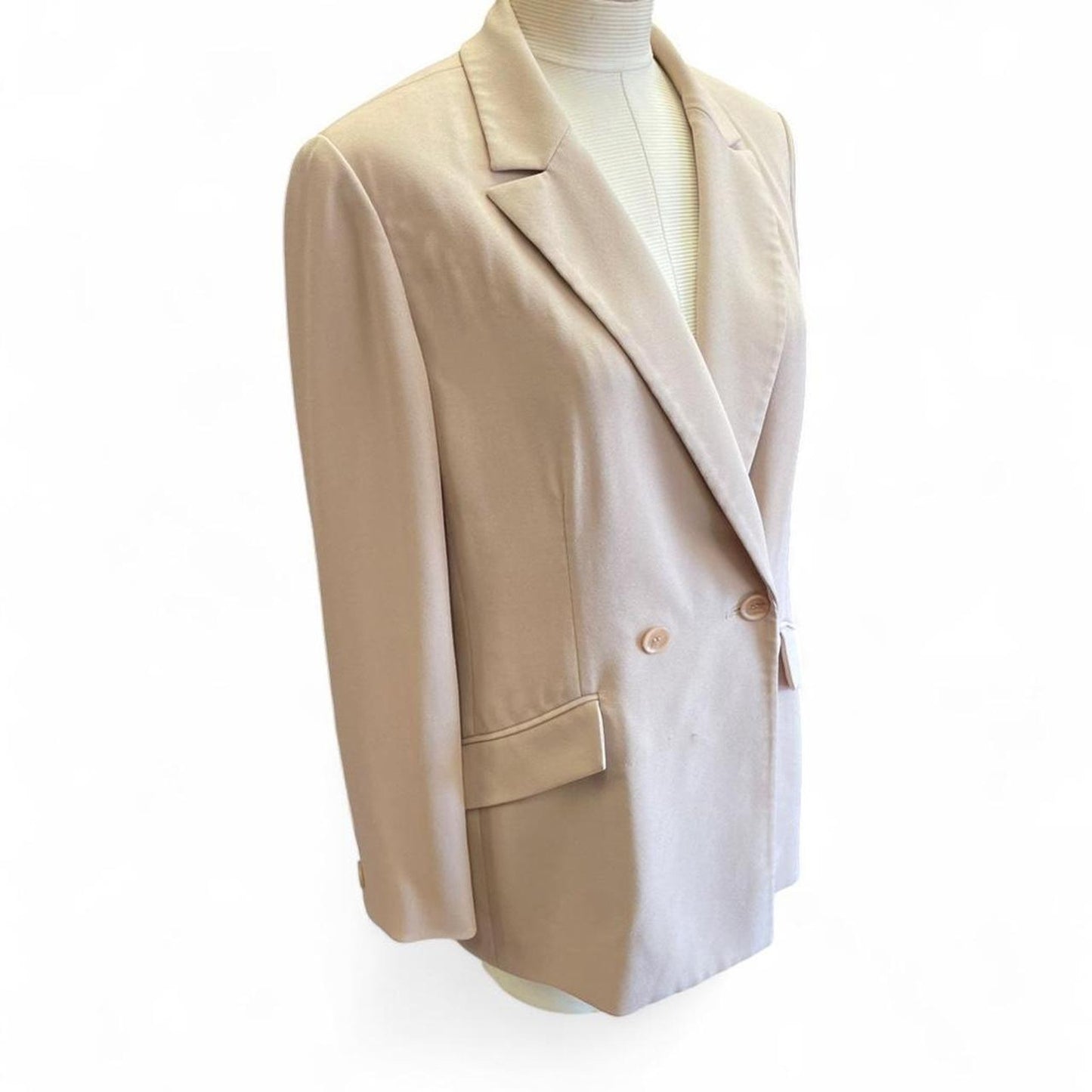 Cream double breasted blazer with
