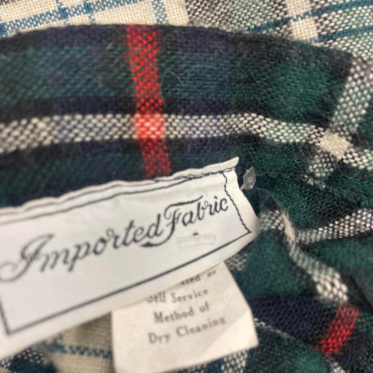 Green white and red plaid