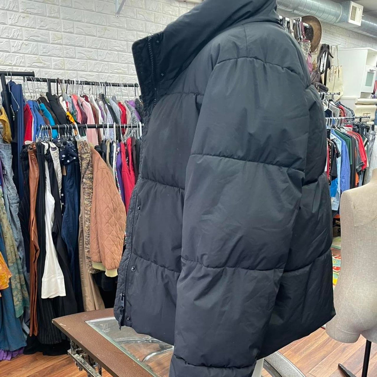 Black puffer jacket