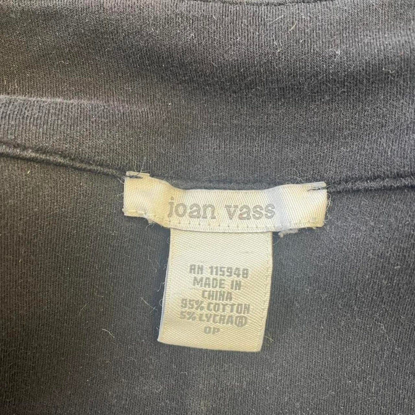 Joan vass black zip up