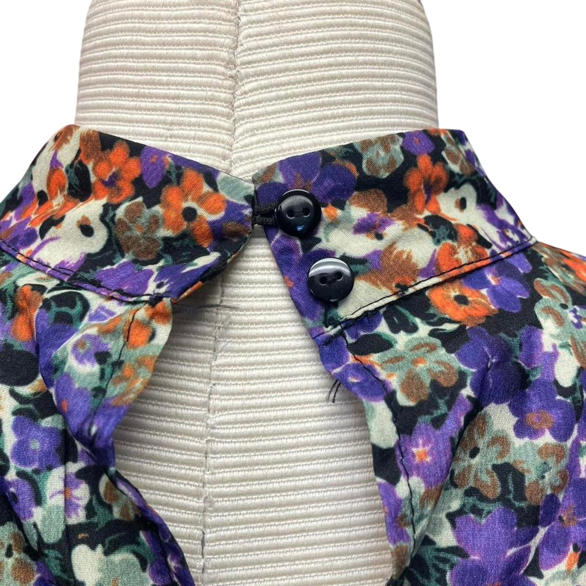 Purple floral button up blouse