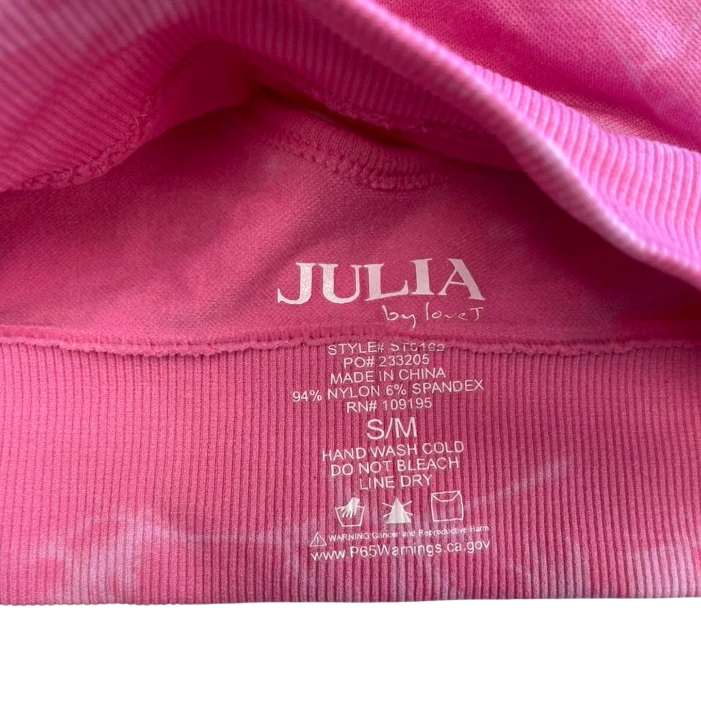 Pink tie dye sports bra