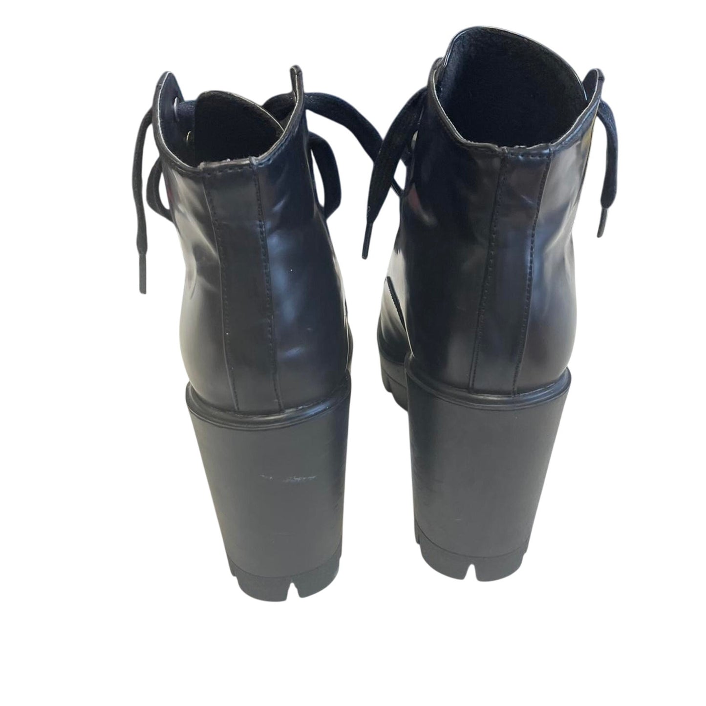 Black leather ankle boots