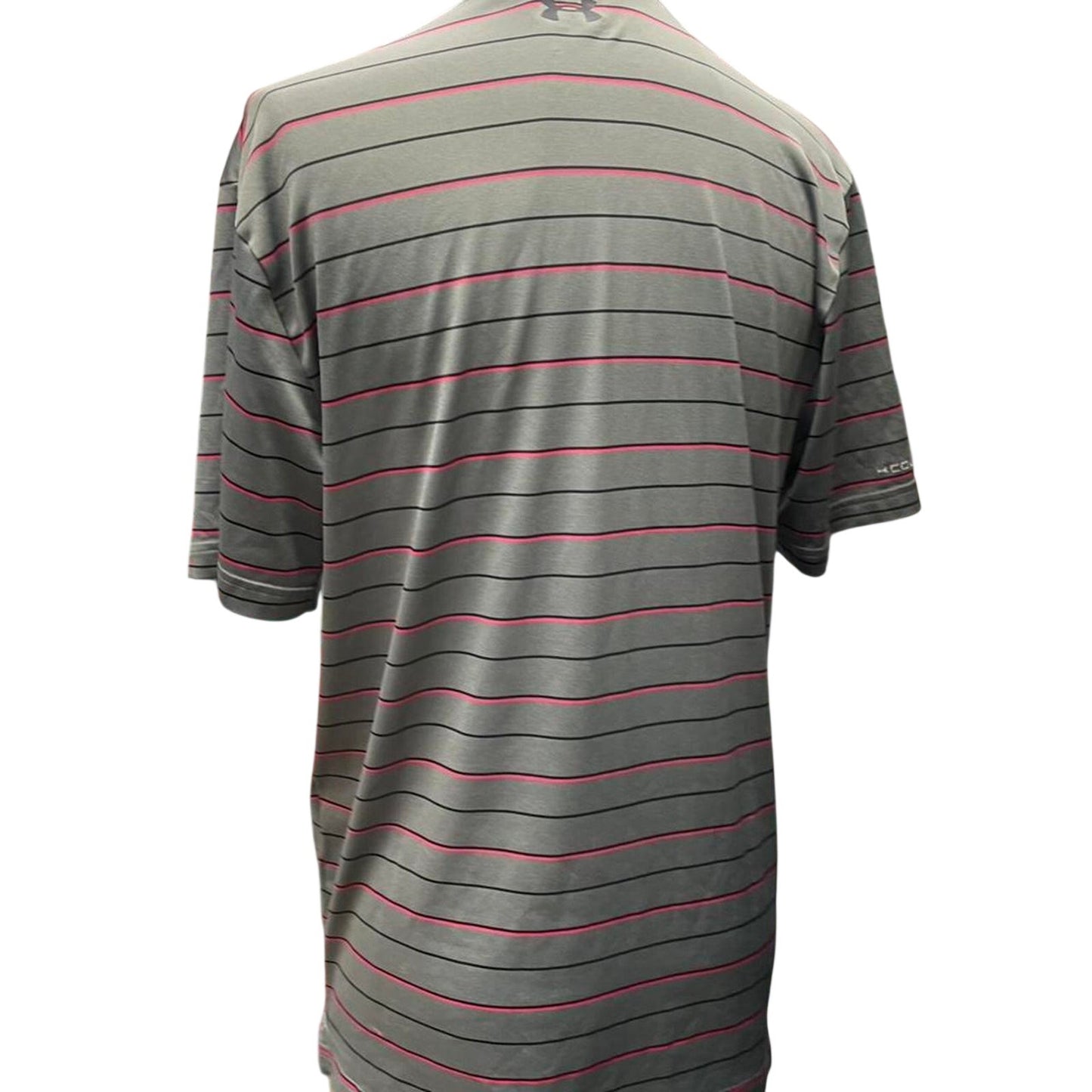 Under armour grey striped polo