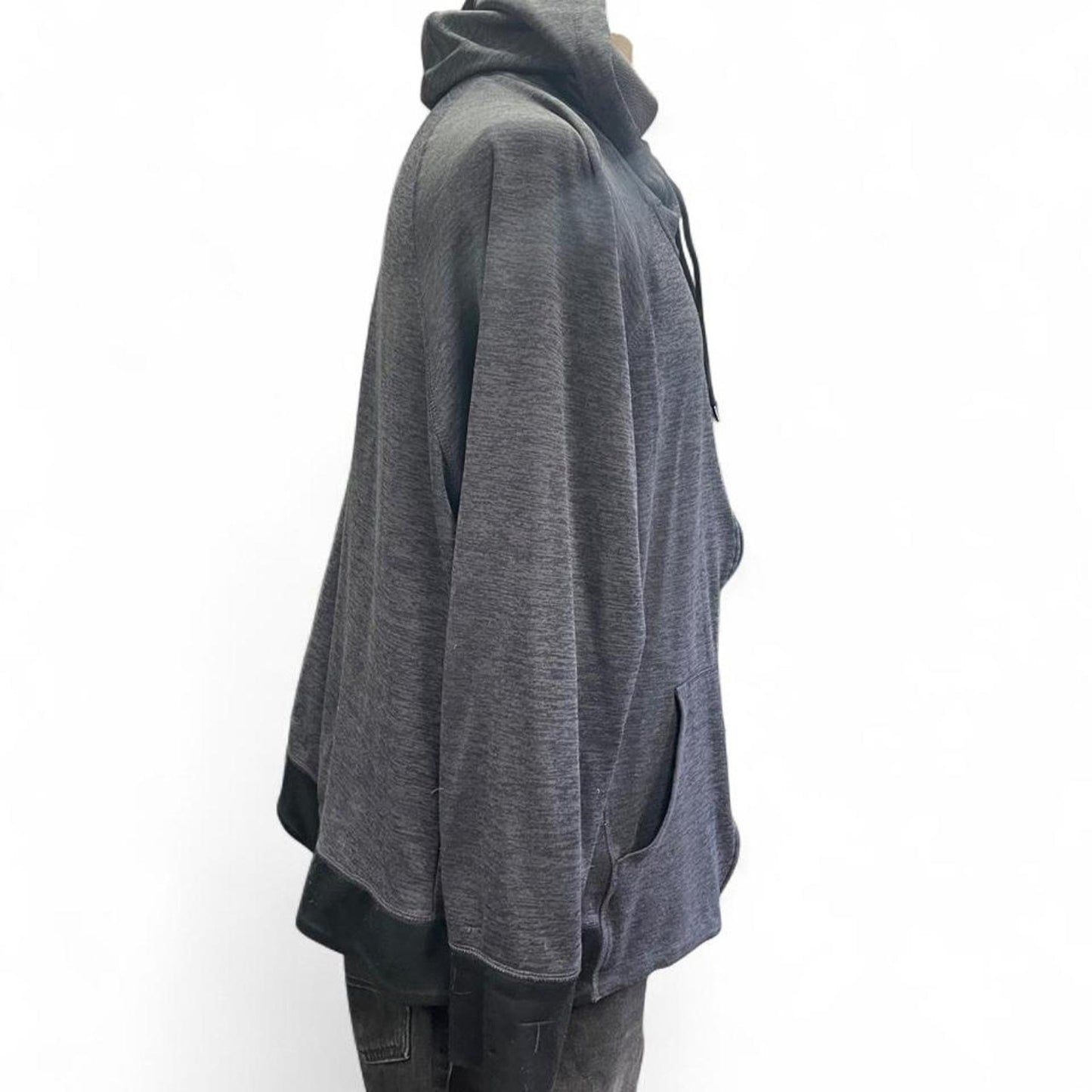 Grey zip up hoodie with