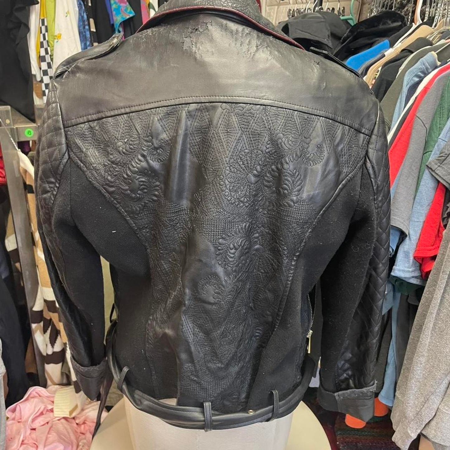 Desigual black leather jacket