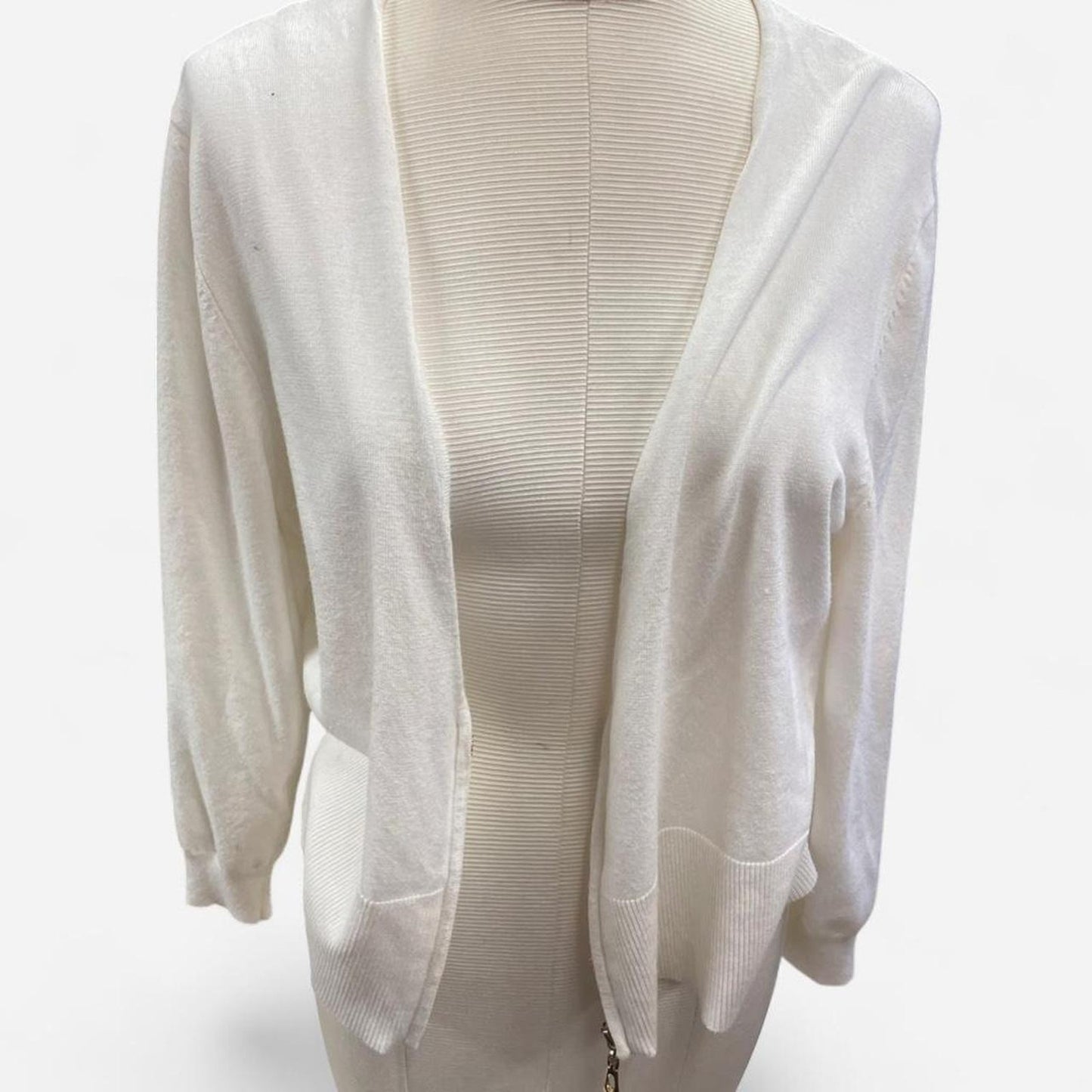 Cream zip up cardigan with