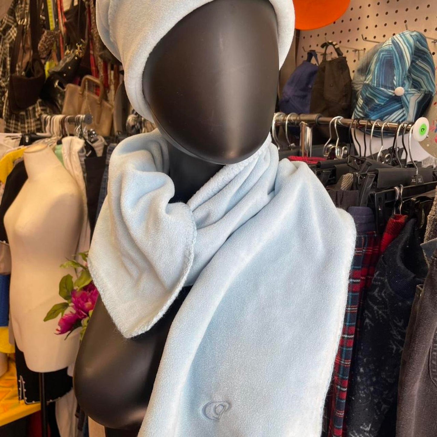 Light blue fleece hoodie