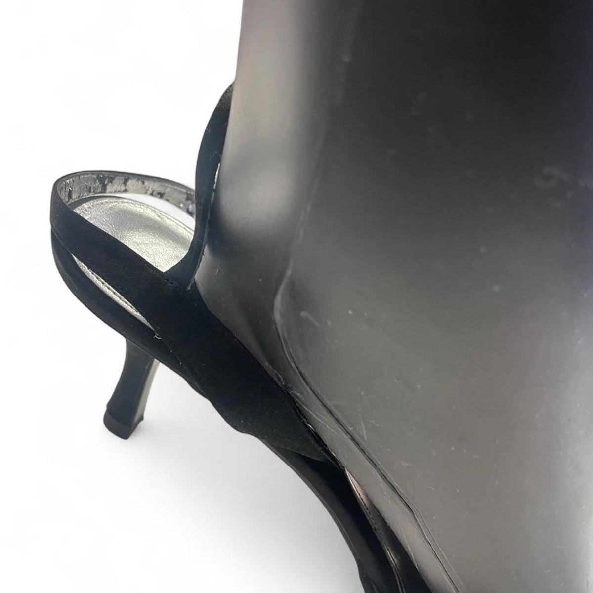 Black studded heels with silver