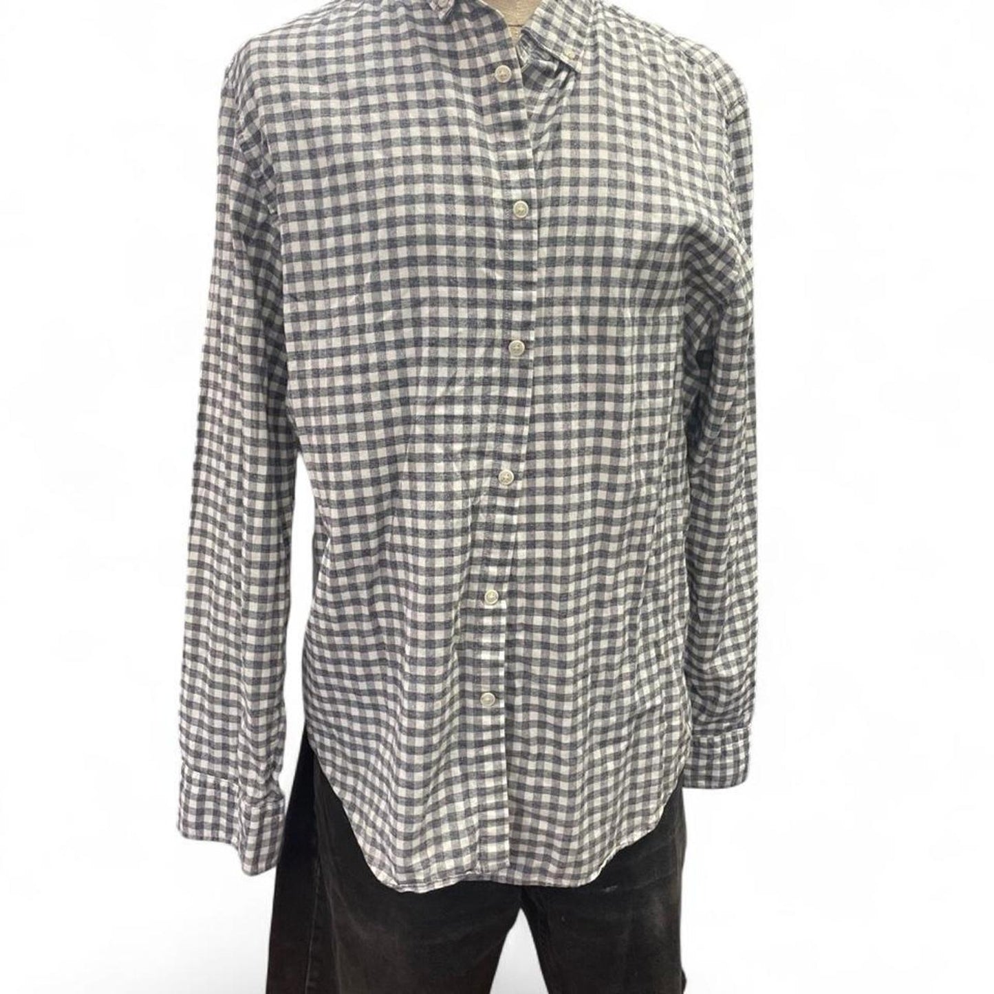 Banana republic white blue button up