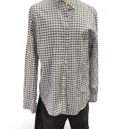 Banana republic white blue button up