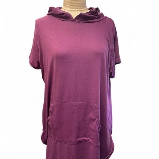 Purple hooded tunic top size
