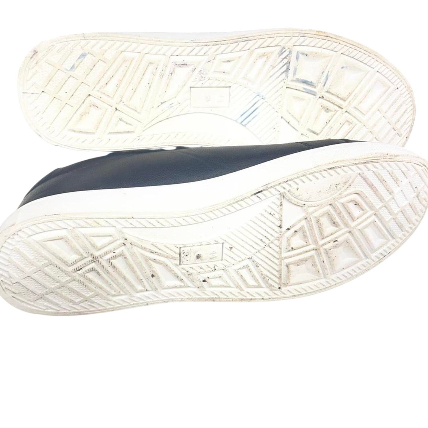 Black leather lace up sneakers
