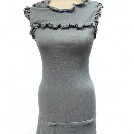 Gray ruffle mini dress