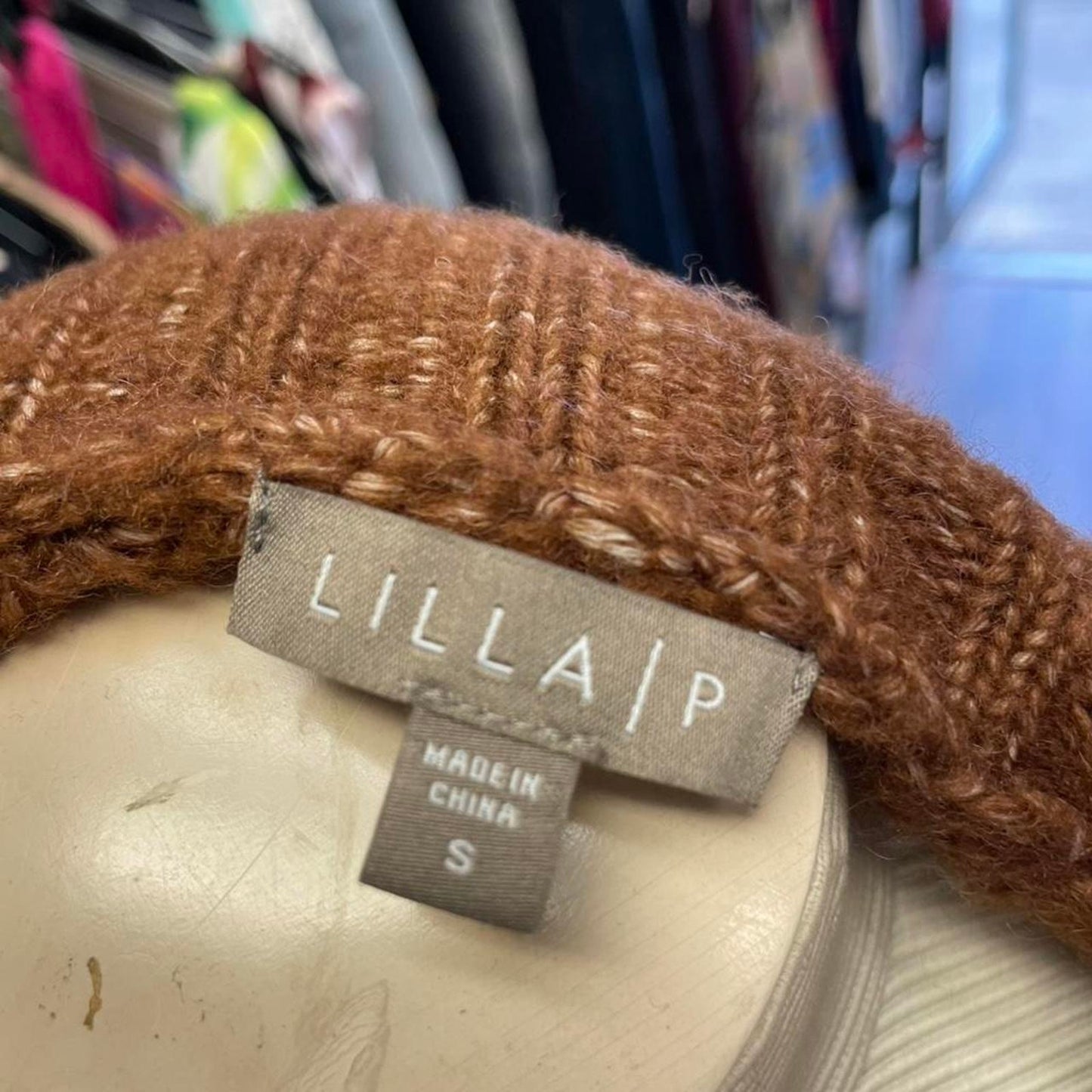 Brown knit cardigan with pockets