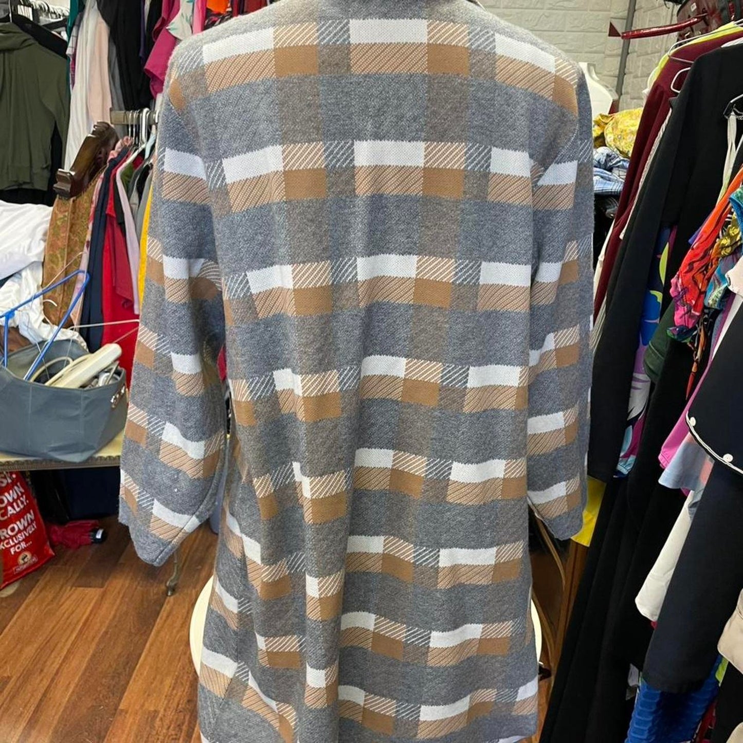 Love luxe grey plaid jacket