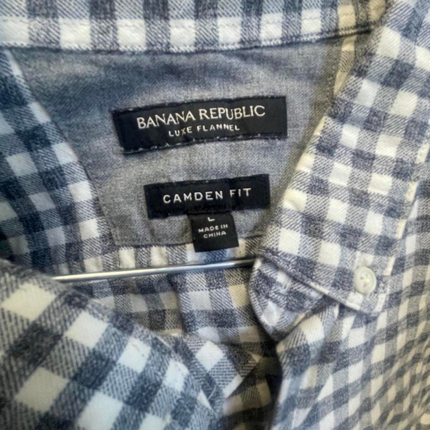 Banana republic white blue button up