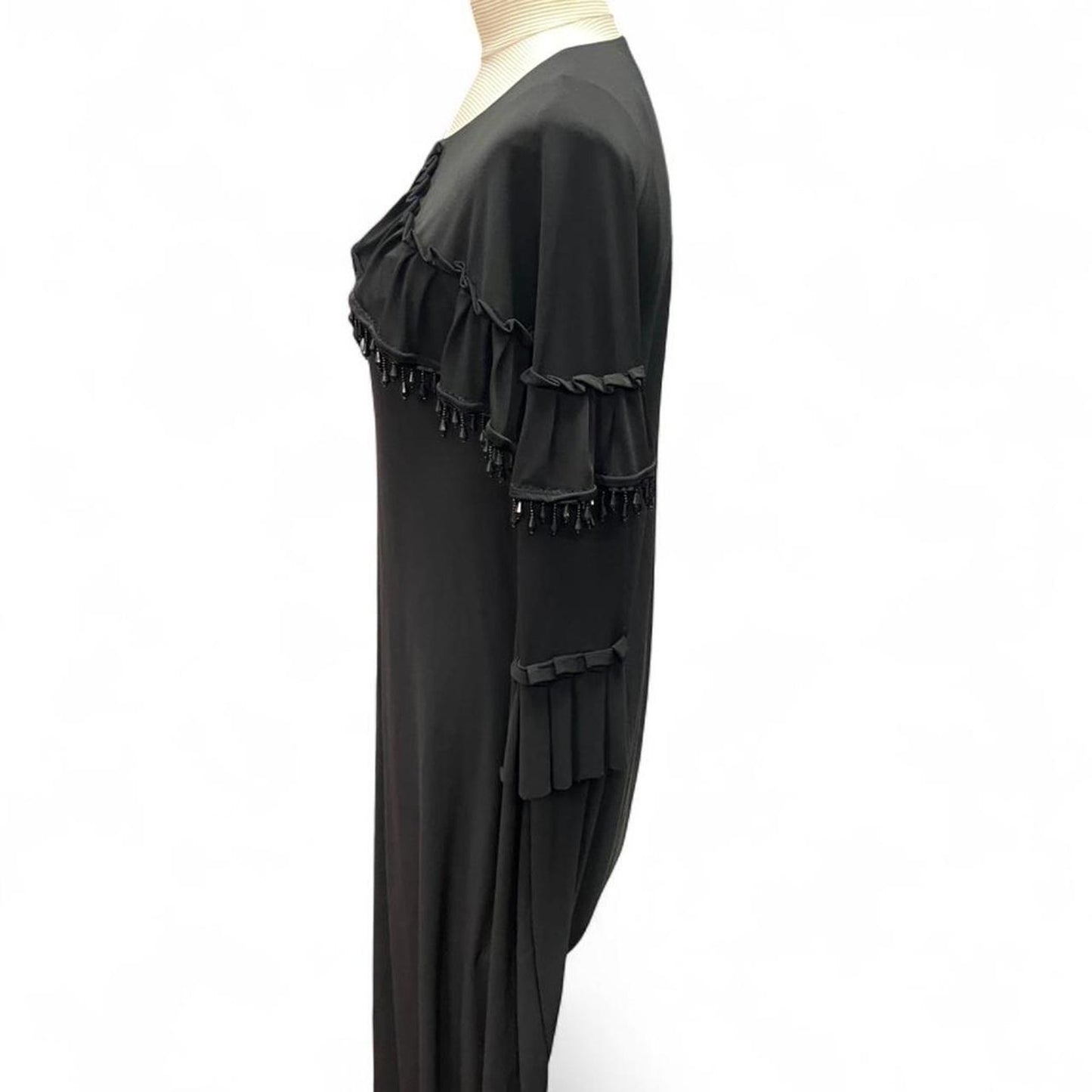 Black maxi dress with ruffles