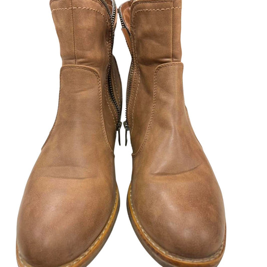 Tan leather ankle boots