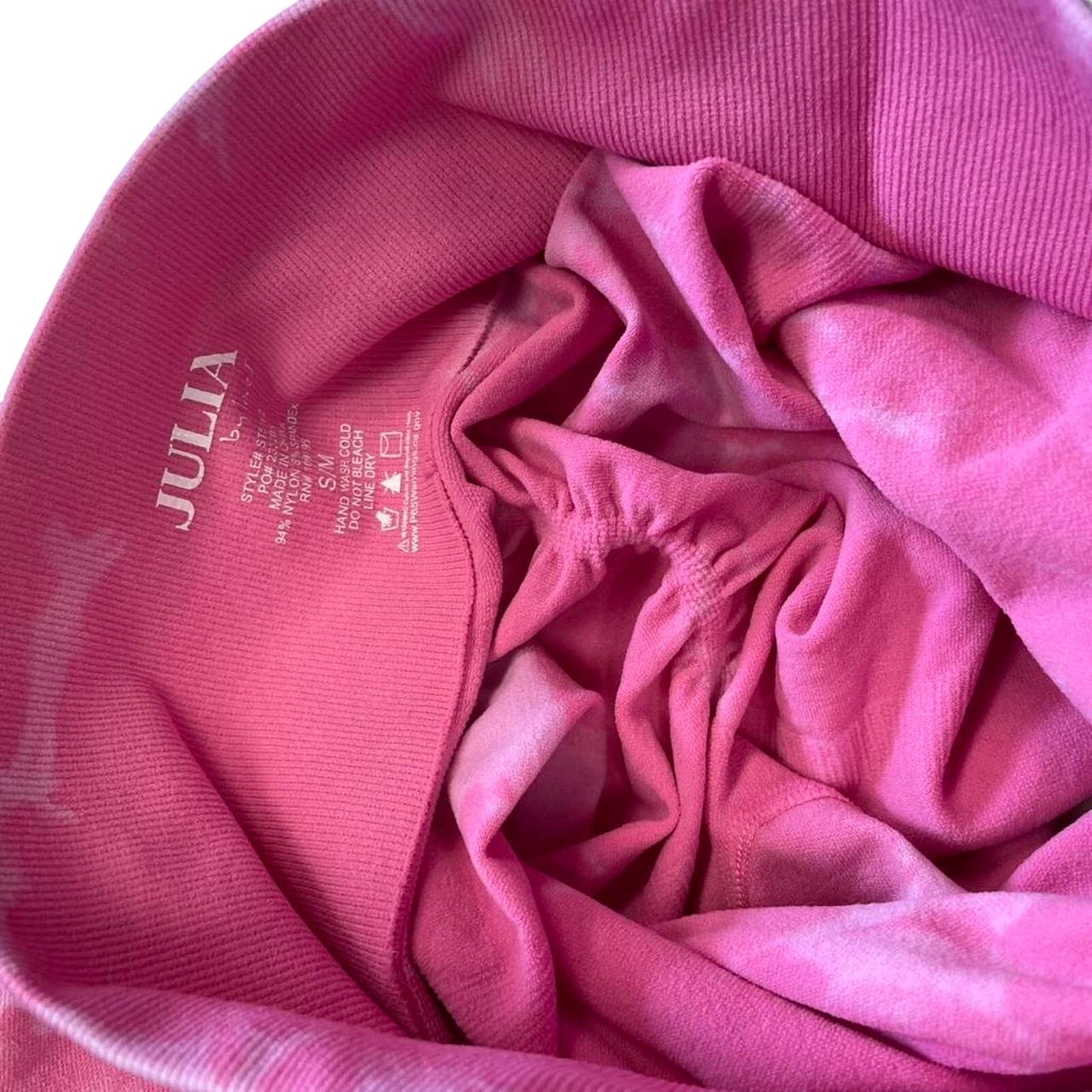 Pink tie dye sports bra