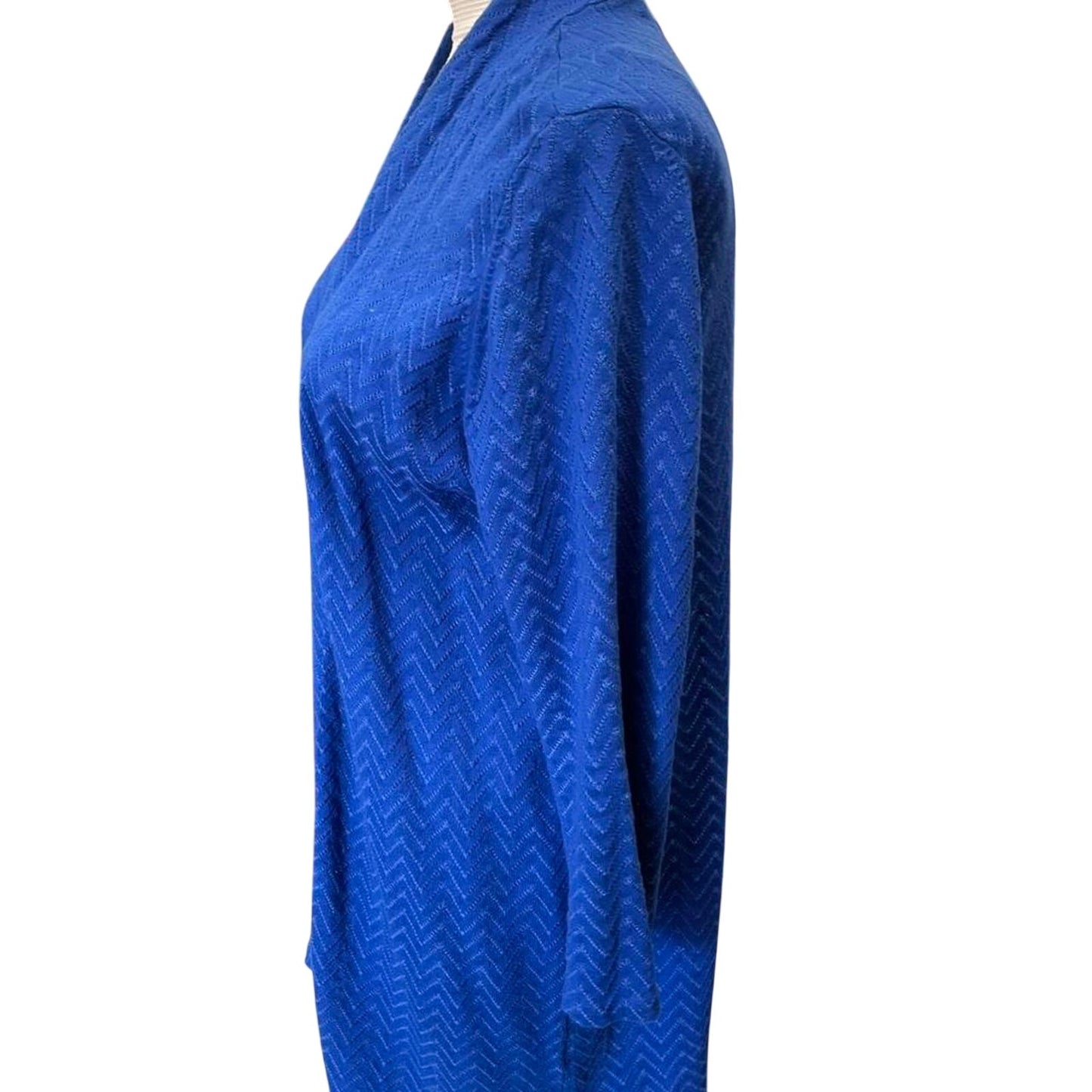 Kasper blue cardigan with chevron