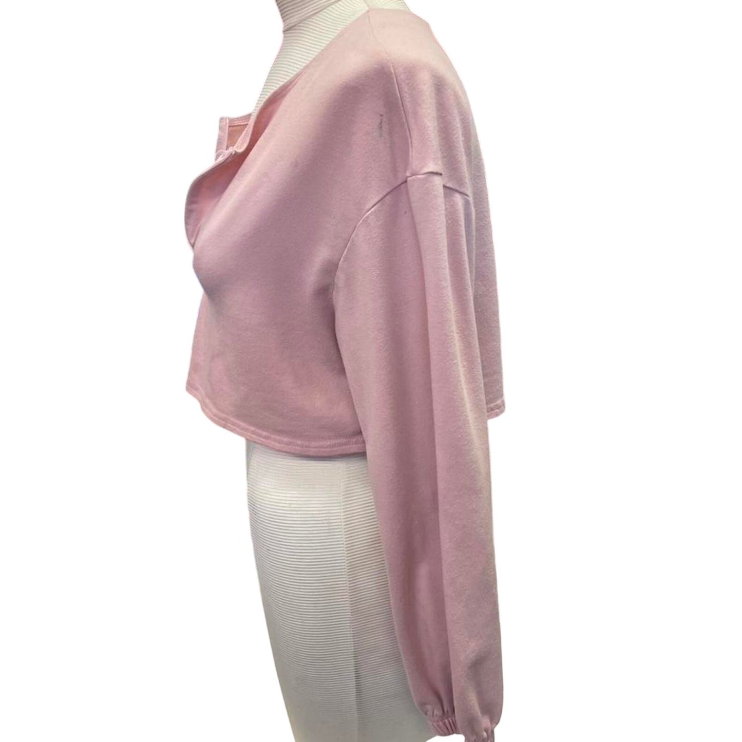 Pink long sleeve crop top