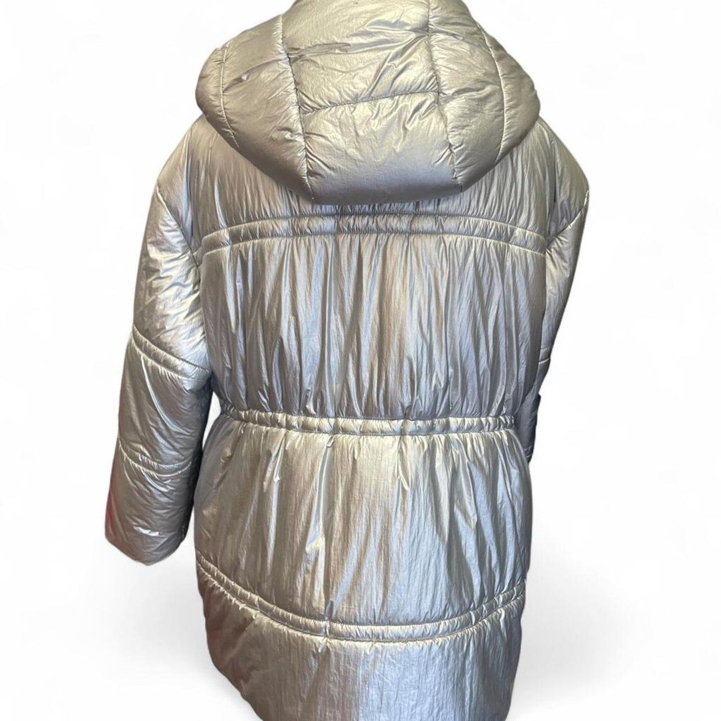 Urban outfitters silver metallic puffer