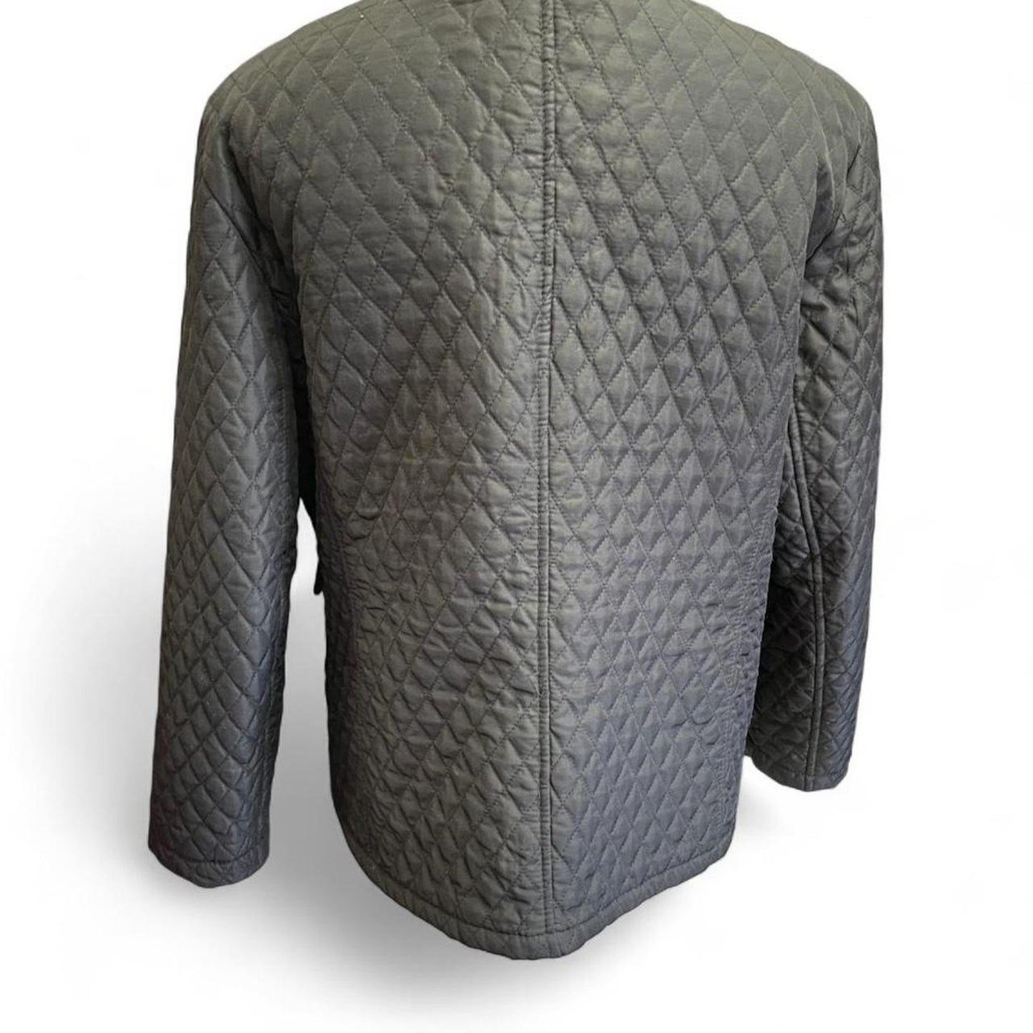 Black quilted jacket with zipper