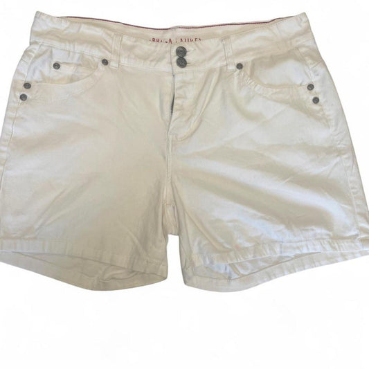 White shorts with button details