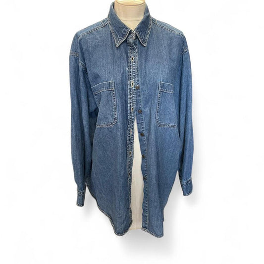 Bill blass blue denim button