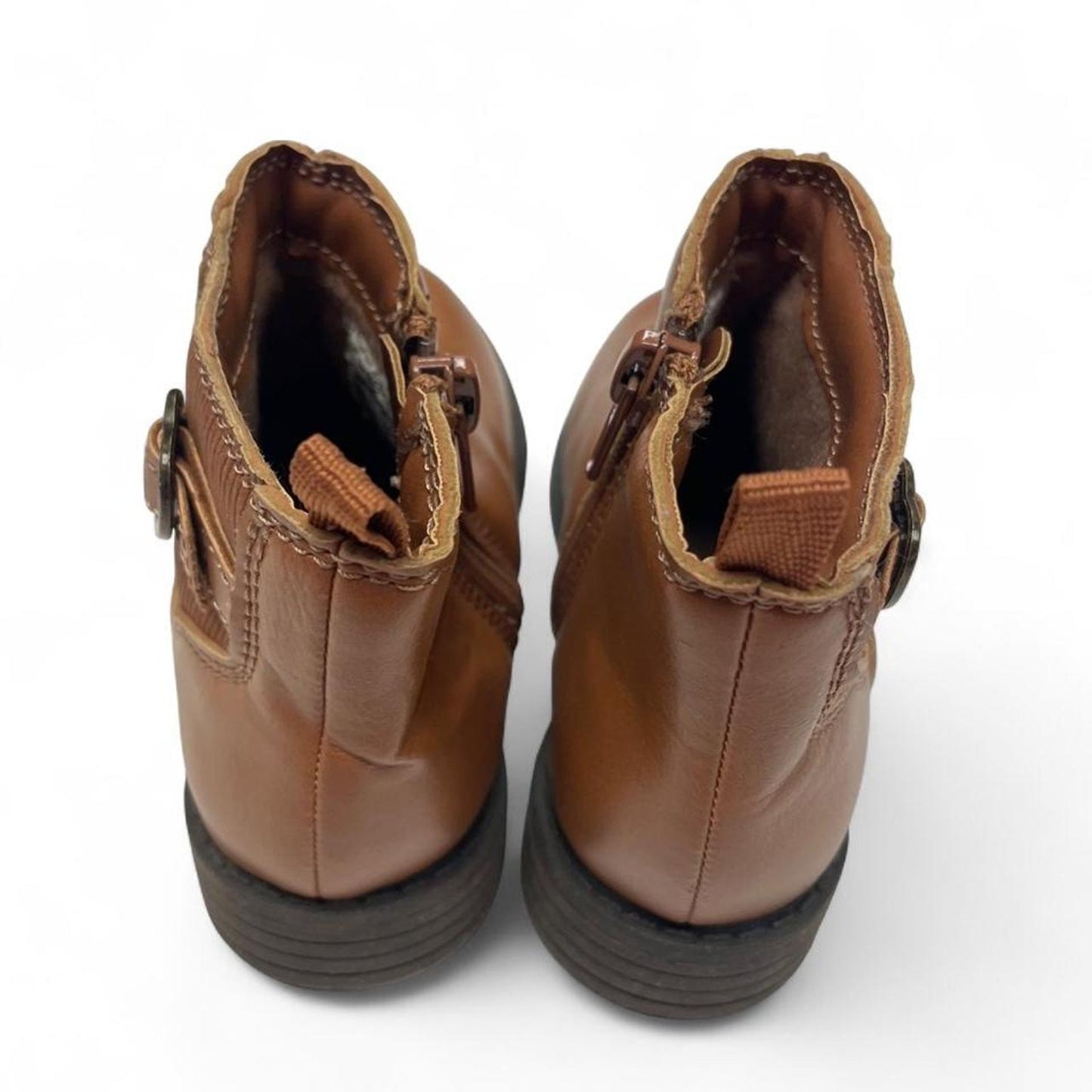 Brown leather ankle boots