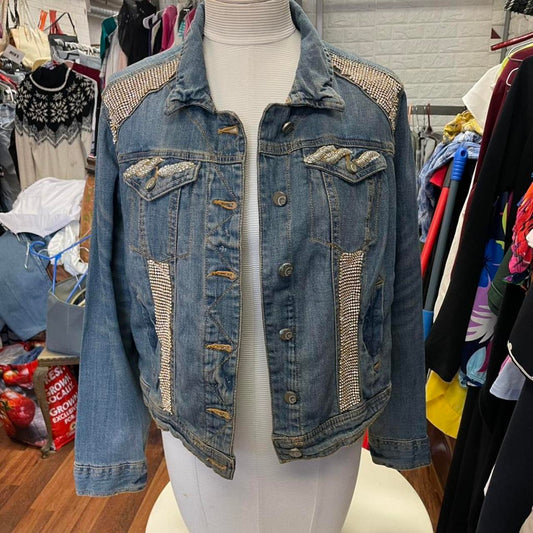 Y2k embellished denim jacket size